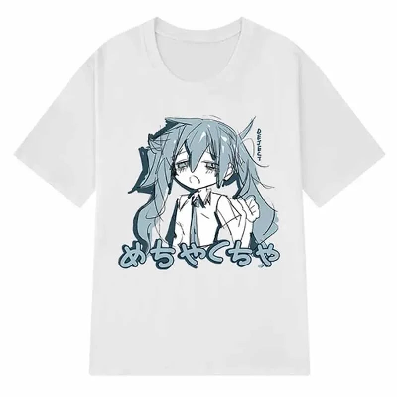 Camiseta de Anime japonés Y2K para mujer, ropa de calle holgada de algodón, camisetas informales de talla grande, camisetas de manga corta de hip-hop Harajuku, ropa para mujer