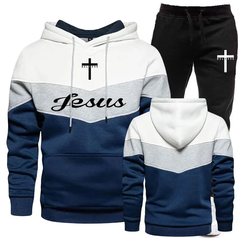 Chándal con capucha y pantalones deportivos con estampado de Jesús para hombre y mujer, de alta calidad, informal, para uso diario, 2024
