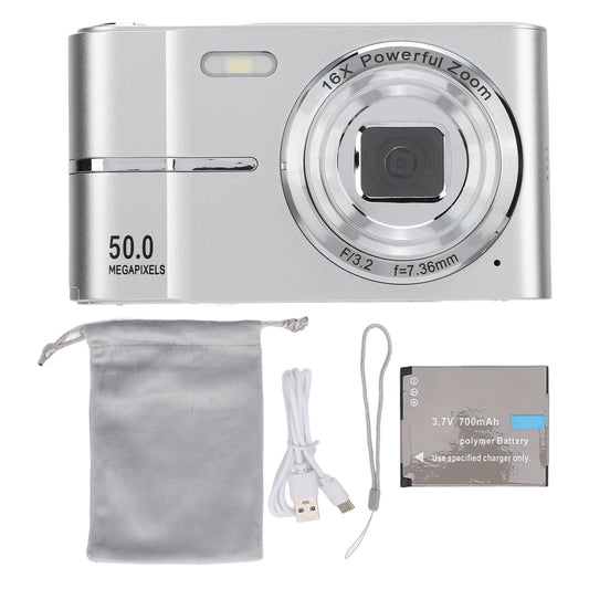 FHD 1080P Digital Camera 16X Zoom Digital Camera Small Photo Shooting Prevent Vibration Super Clear for Students for Travel