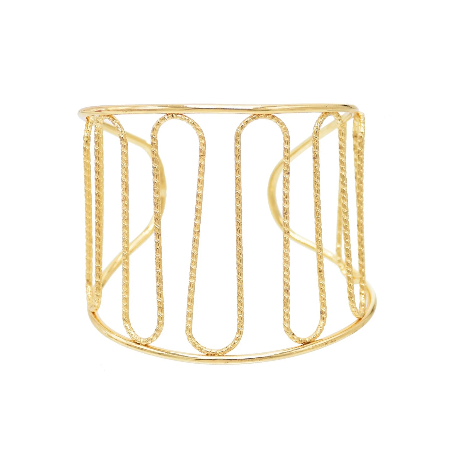 Gold Color Simple Line Butterfly Flower Open Bangles For Women Swirl Charm Armlet Greek Goddess Upper Arm Cuff Bracelet Jewelry