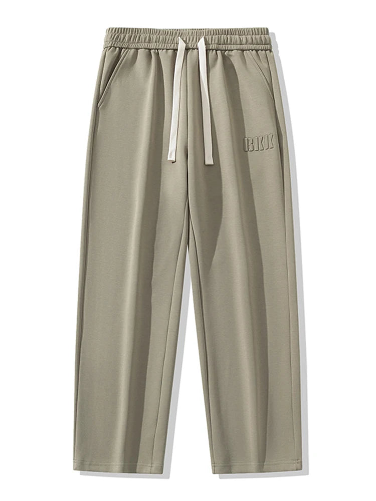 Pantalones deportivos rectos de algodón para hombre, de pierna ancha, con cordón y letras, holgados, informales, largos, talla grande 8XL
