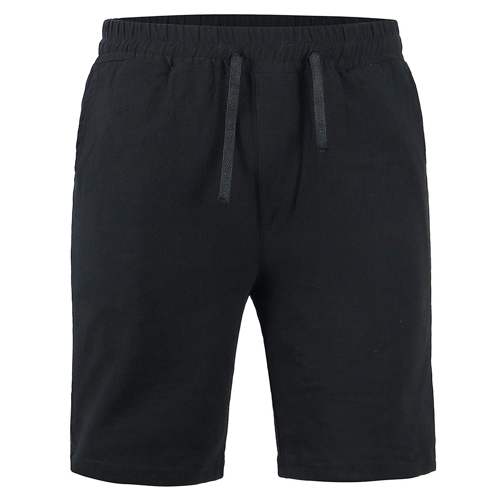 Pantalones cortos KB de lino y algodón para hombre, transpirables, de verano, de color liso, para fitness, tallas S-3XL