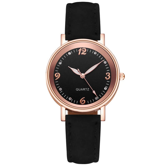 Fashion Arabic Dial Women's Watch Casual Leather Band Analog Quartz Watches