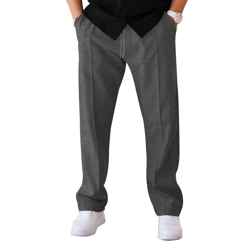 Pantalones finos holgados de pierna recta para hombre, informales, deportivos, de talla grande, estilo americano, para primavera y verano, 2025