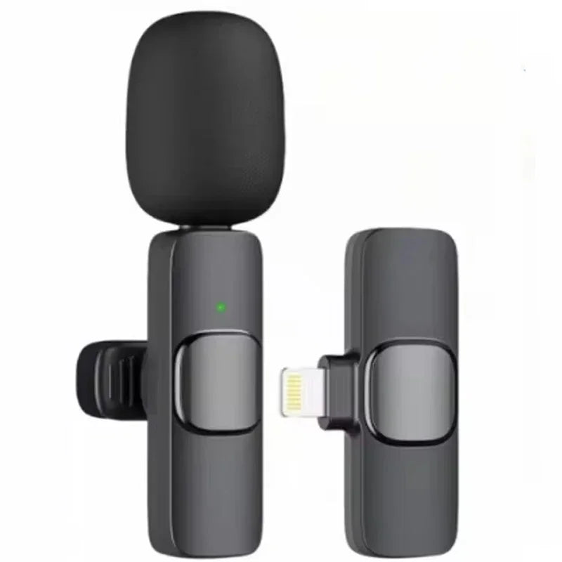 Micrófono de solapa inalámbrico portátil para grabación de audio y video, mini micrófono para iPhone, Android, transmisión en vivo, teléfono para juegos con recepción