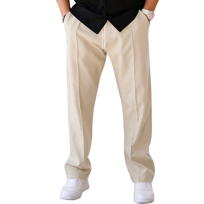 Pantalones finos holgados de pierna recta para hombre, informales, deportivos, de talla grande, estilo americano, para primavera y verano, 2025