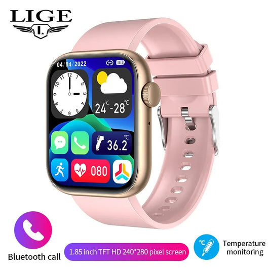 LIGE Smart Watch For Women Full Touch Screen Bluetooth Call Waterproof Watches Sport Fitness Tracker Smartwatch Lady Reloj Mujer