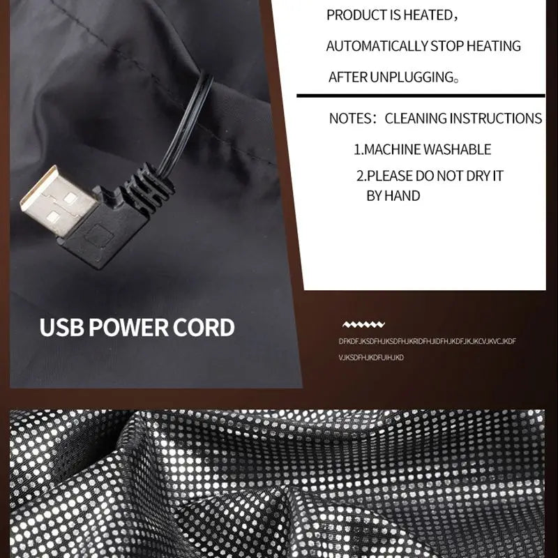 Chaleco calefactable de 9 zonas, chaqueta eléctrica calefactable para hombre y mujer, ropa deportiva, abrigo calefactable de grafeno, chaqueta calefactable USB para camping. 