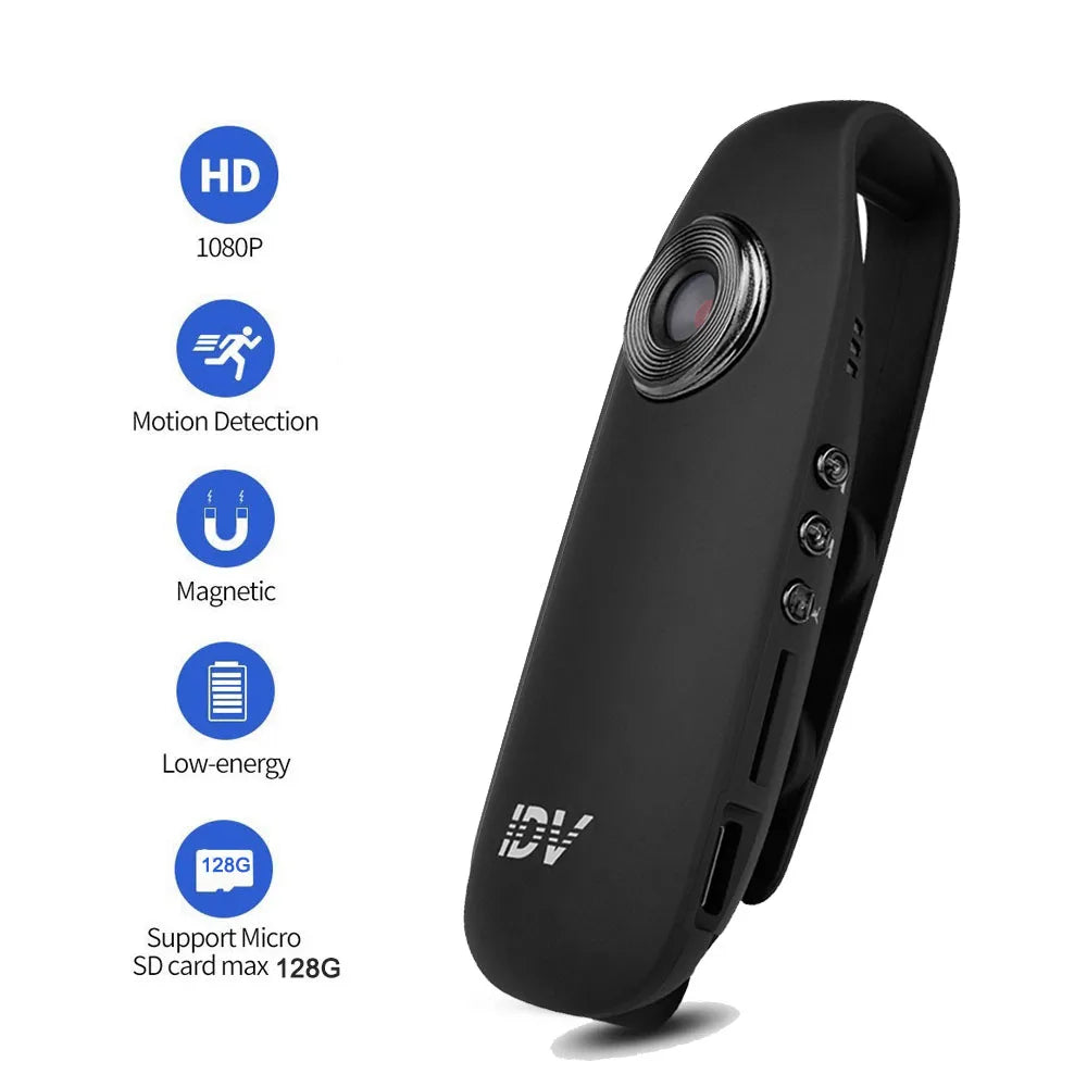 JOZUZE 1080P DVR deportivo HD Mini cámara grabadora de video digital portátil BodyCam videocámara policial cámara de detección de movimiento para ciclismo 