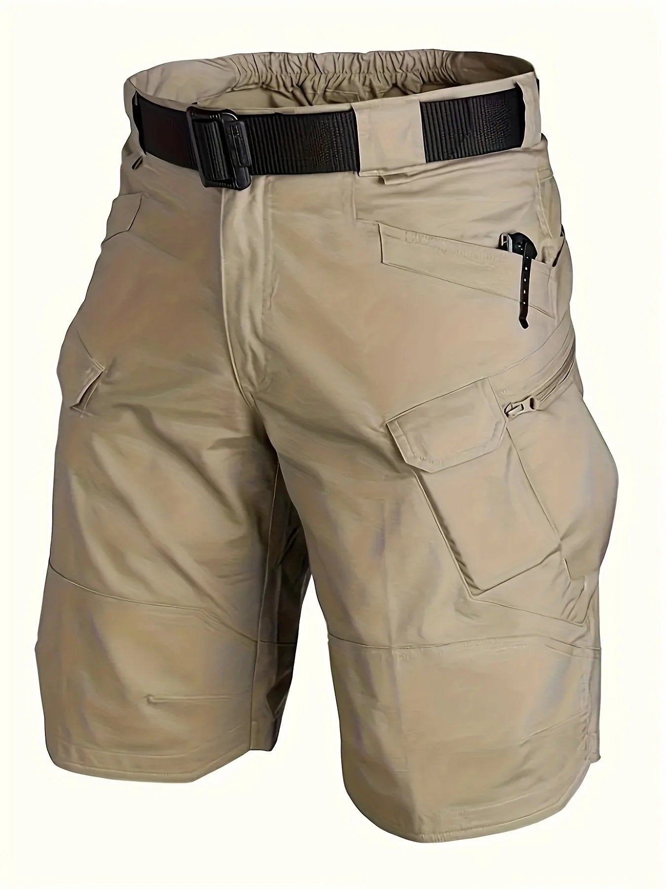 Pantalones cortos tácticos para hombre con múltiples bolsillos, informales, duraderos, impermeables, para senderismo y trekking al aire libre. 