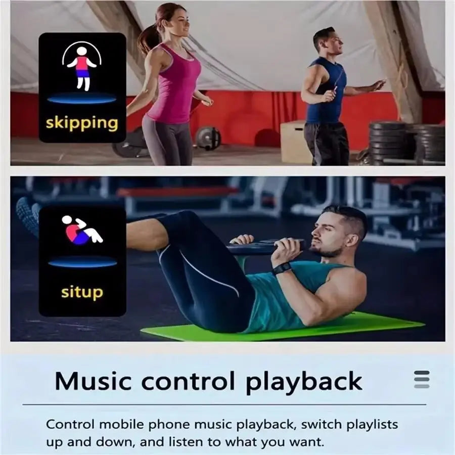 Reloj inteligente deportivo con control de actividad física, música, mensajes, podómetro, conexión Bluetooth, reloj inteligente 116, despertador, clima. 