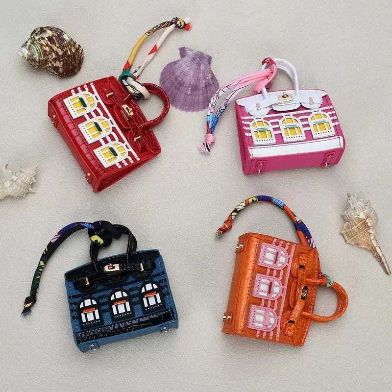 Mini BackpackHanging Creative House Headphone Bag For Airpods 4 3 Pro2 Galaxy Buds Headphone Case Holds Small items With Lanyard