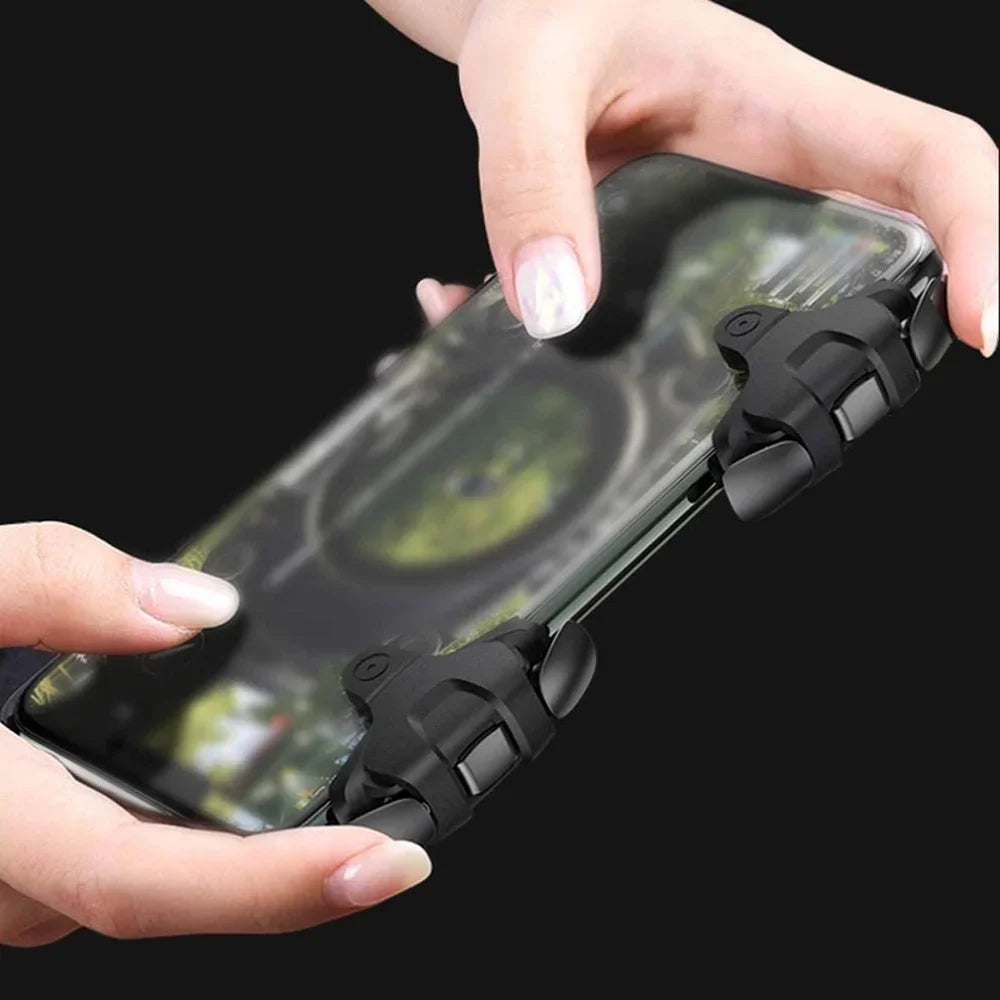 STONEGO - 1 par de disparadores para juegos de teléfono móvil para PUBG, apuntar, disparar, L1, R1, botón ABS para mando universal. 
