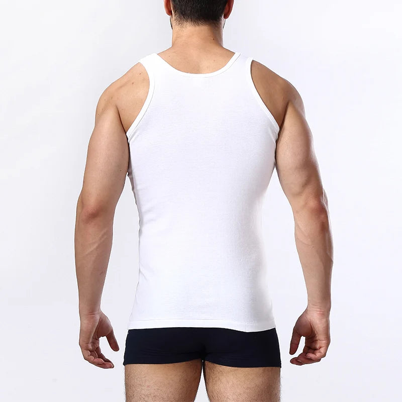 Chaleco de algodón puro para hombre, chaqueta de entrenamiento físico, camiseta ajustada sin mangas de color sólido para las cuatro estaciones, ropa informal para adolescentes, broma, 3/1 piezas