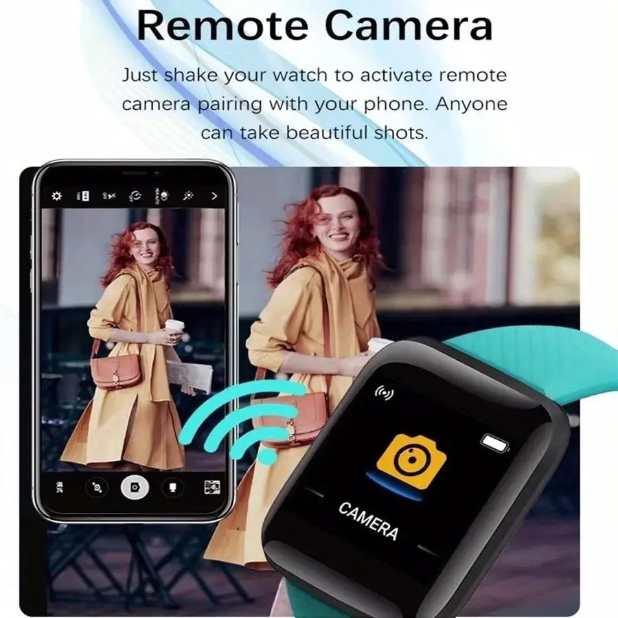 Reloj inteligente deportivo con control de actividad física, música, mensajes, podómetro, conexión Bluetooth, reloj inteligente 116, despertador, clima. 