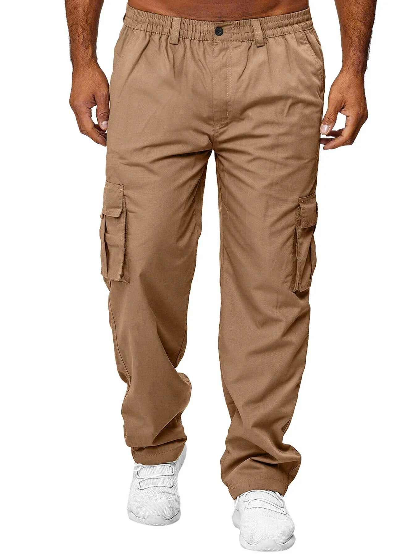 Pantalones cargo para hombre, pantalones deportivos para exteriores, sueltos, rectos, largos, informales, de verano, con múltiples bolsillos, ropa de trabajo duradera, pantalones para hombre 