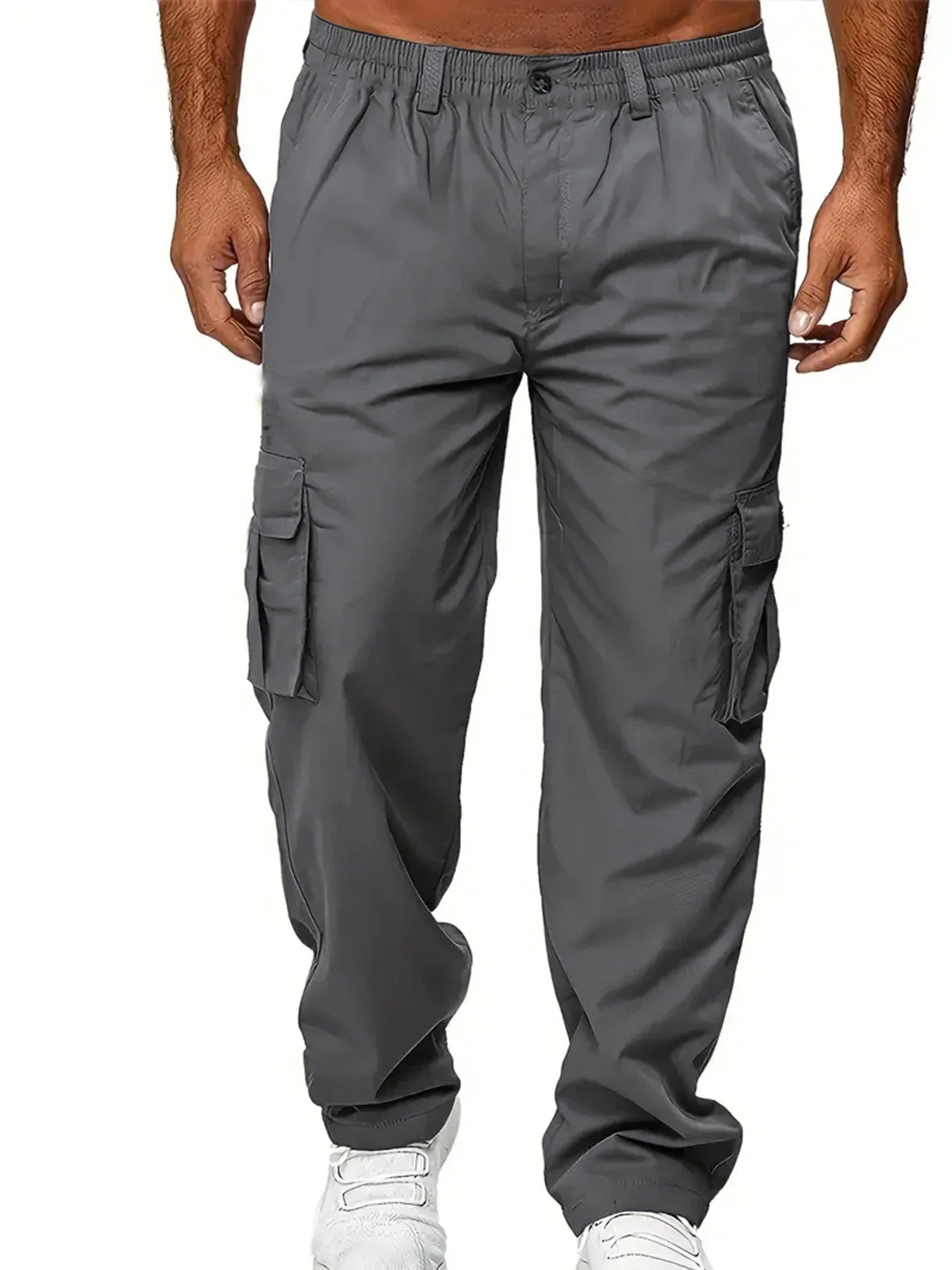 Pantalones cargo para hombre, pantalones deportivos para exteriores, sueltos, rectos, largos, informales, de verano, con múltiples bolsillos, ropa de trabajo duradera, pantalones para hombre 
