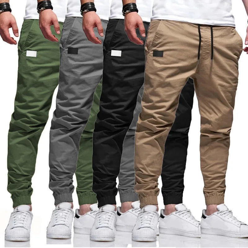 Pantalones deportivos casuales para hombre, pantalones deportivos tipo harén, cargo, con múltiples bolsillos, novedad de 2025 