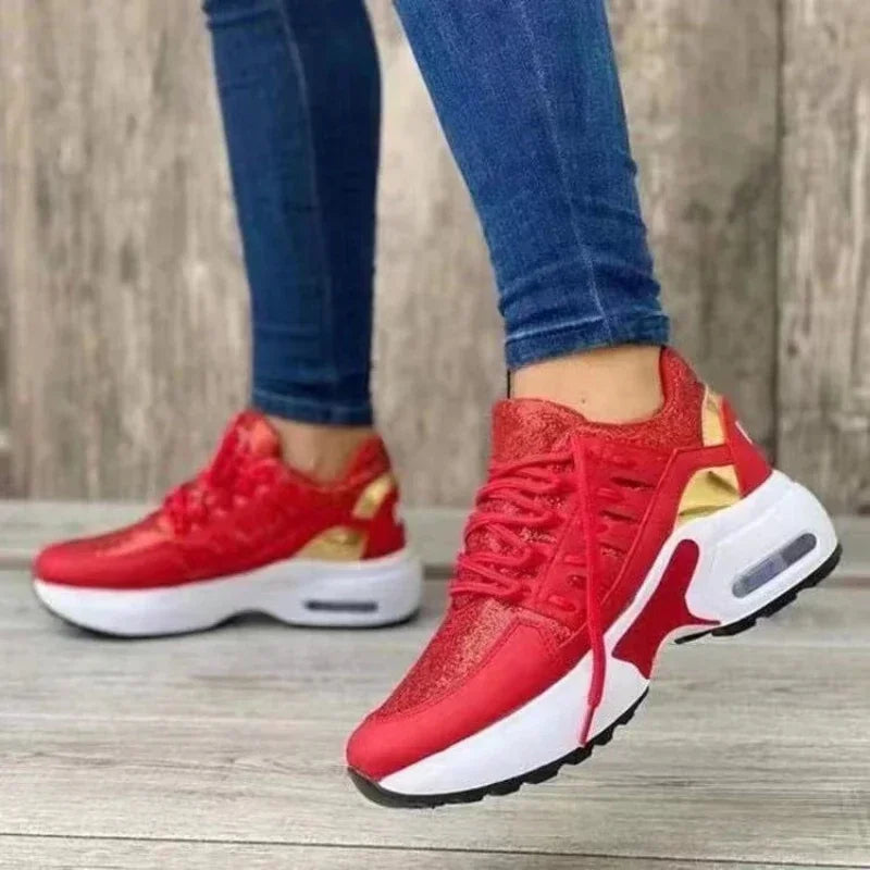 Tenis para mujer, zapatillas de plataforma informales para mujer 2025, nuevas zapatillas de correr cómodas de malla antideslizantes, zapatillas de talla grande para mujer 