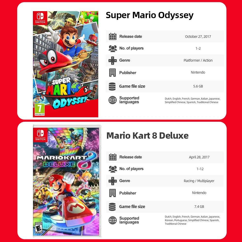 Mario Strikers Battle League Super Mario RPG Party Jamboree Ofertas de tarjetas de juego para Nintendo Switch Mario Party Superstars Tennis Aces 
