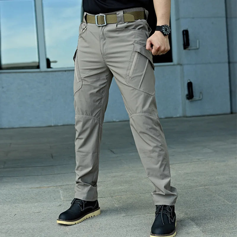 Pantalones tácticos militares de verano para hombre, informales, resistentes al desgaste, con múltiples bolsillos, de secado rápido, para senderismo y trabajo al aire libre. 