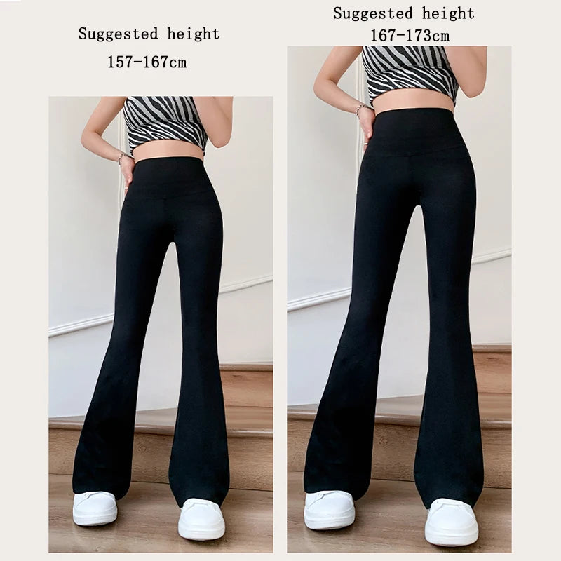 Pantalones acampanados ajustados de cintura alta para mujer, pantalones acampanados sexis de tiburón, moda informal, leggings ajustados con realce de glúteos elásticos 