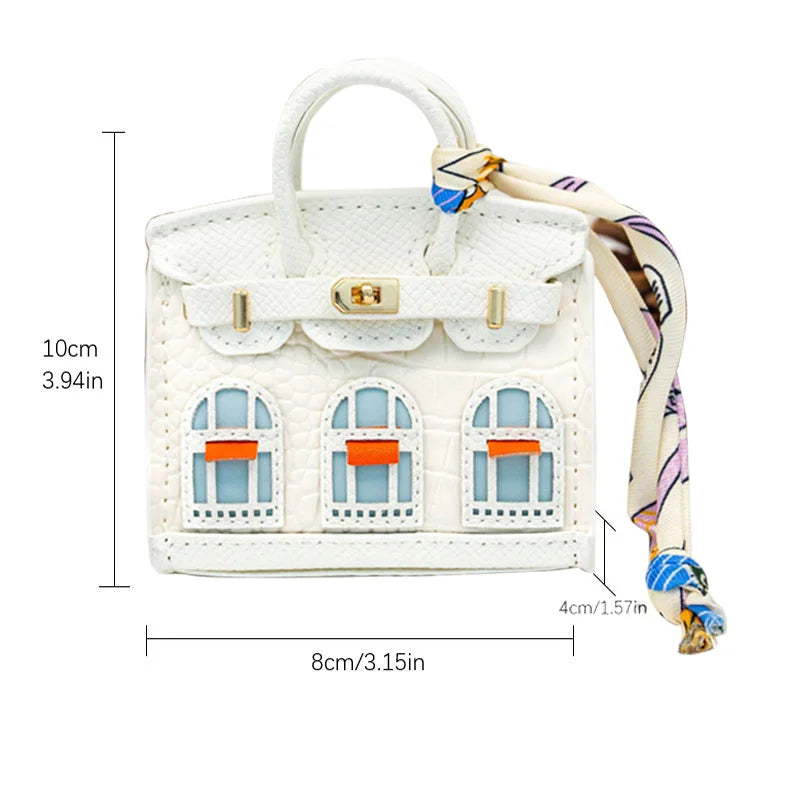 Mini BackpackHanging Creative House Headphone Bag For Airpods 4 3 Pro2 Galaxy Buds Headphone Case Holds Small items With Lanyard