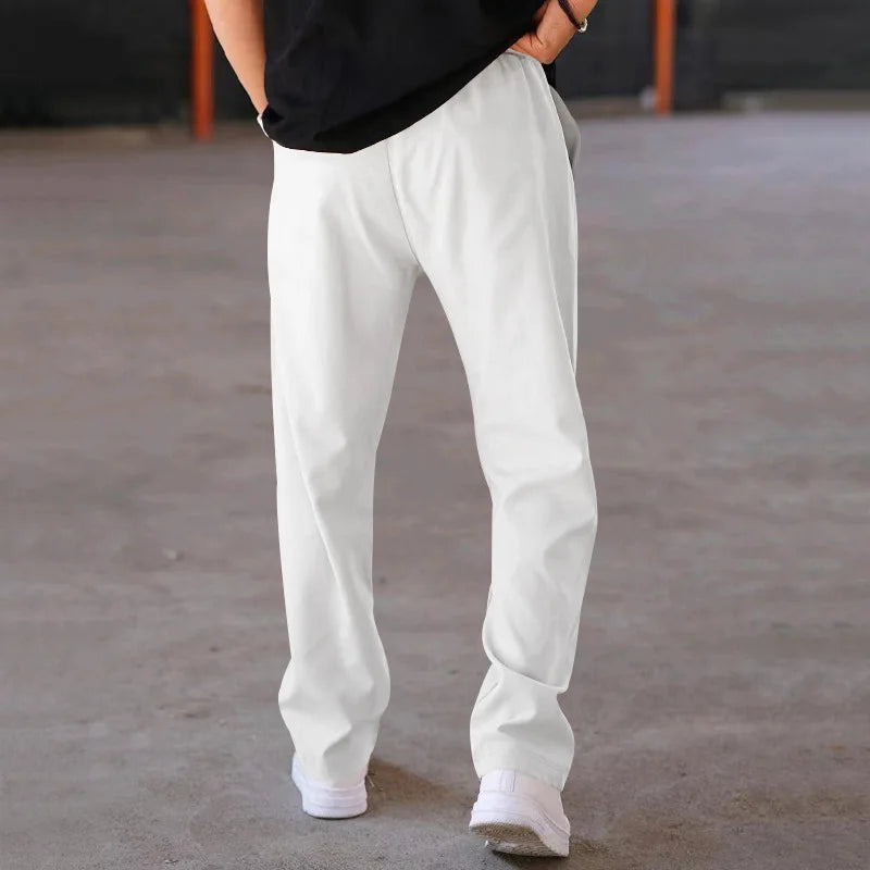 Pantalones finos holgados de pierna recta para hombre, informales, deportivos, de talla grande, estilo americano, para primavera y verano, 2025 