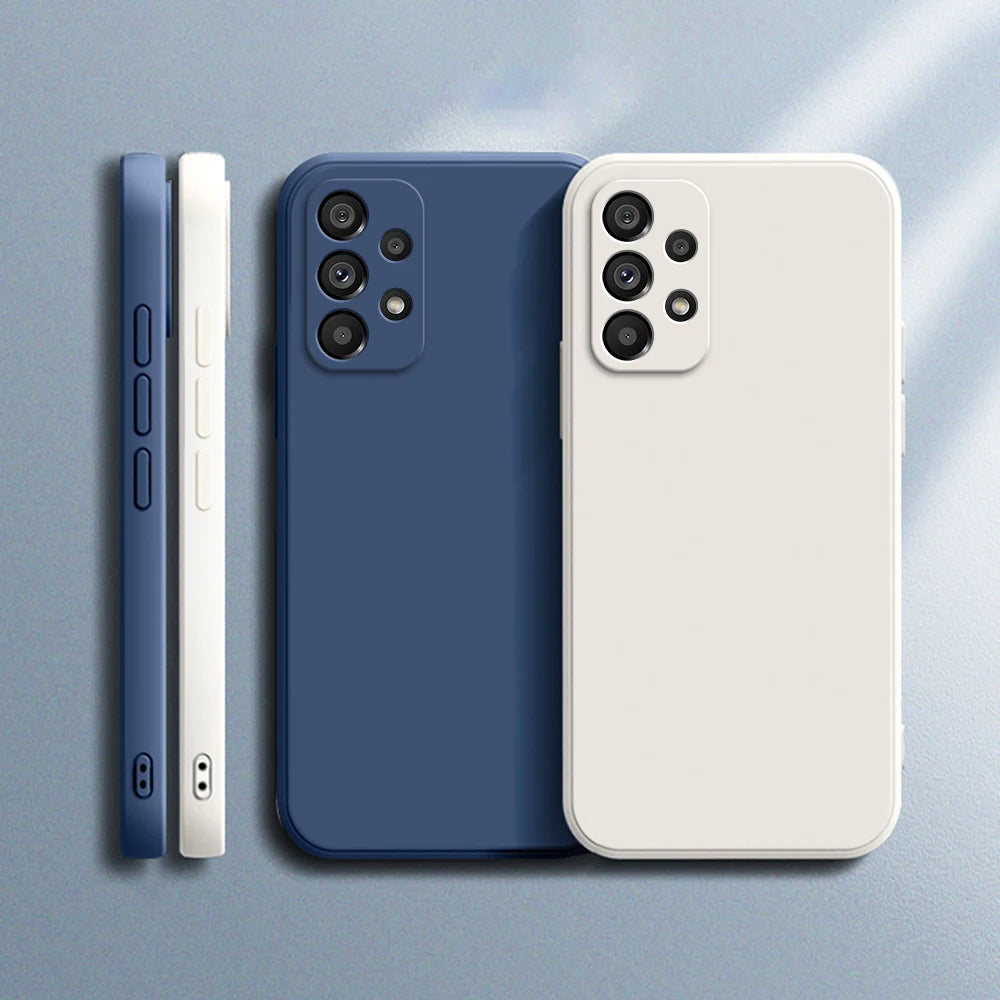 Funda de silicona original para Samsung A32, A42, A52, A52S, A72, A13, A23, A33, A53, A73, A14, A24, A34, A54 5G, funda protectora para cámara 