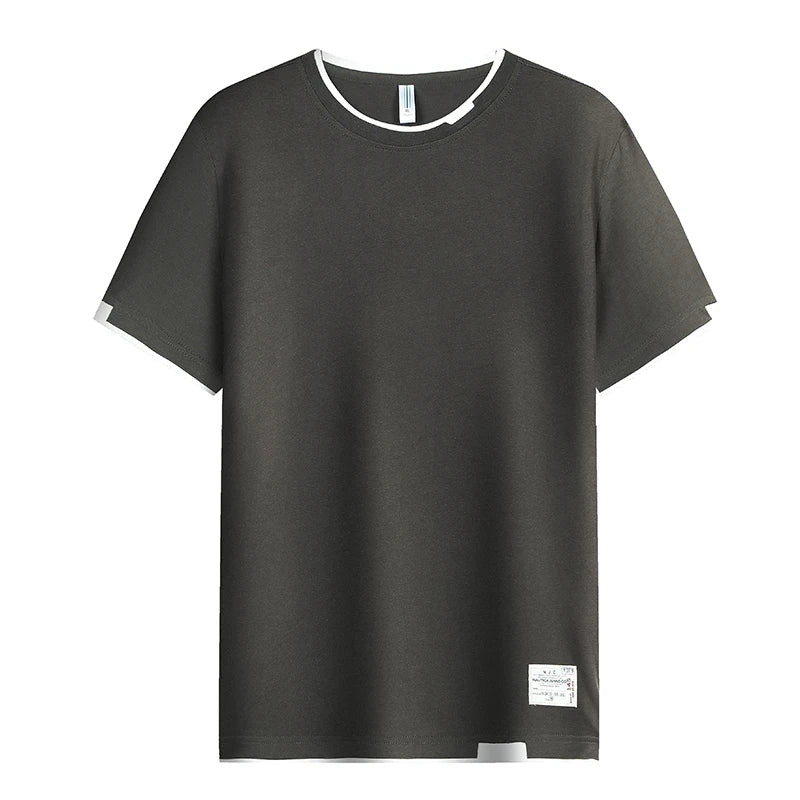 FGKKS 2024 Camiseta informal para hombre, de algodón puro, transpirable, de moda, de manga corta, diseño de alta calidad. 