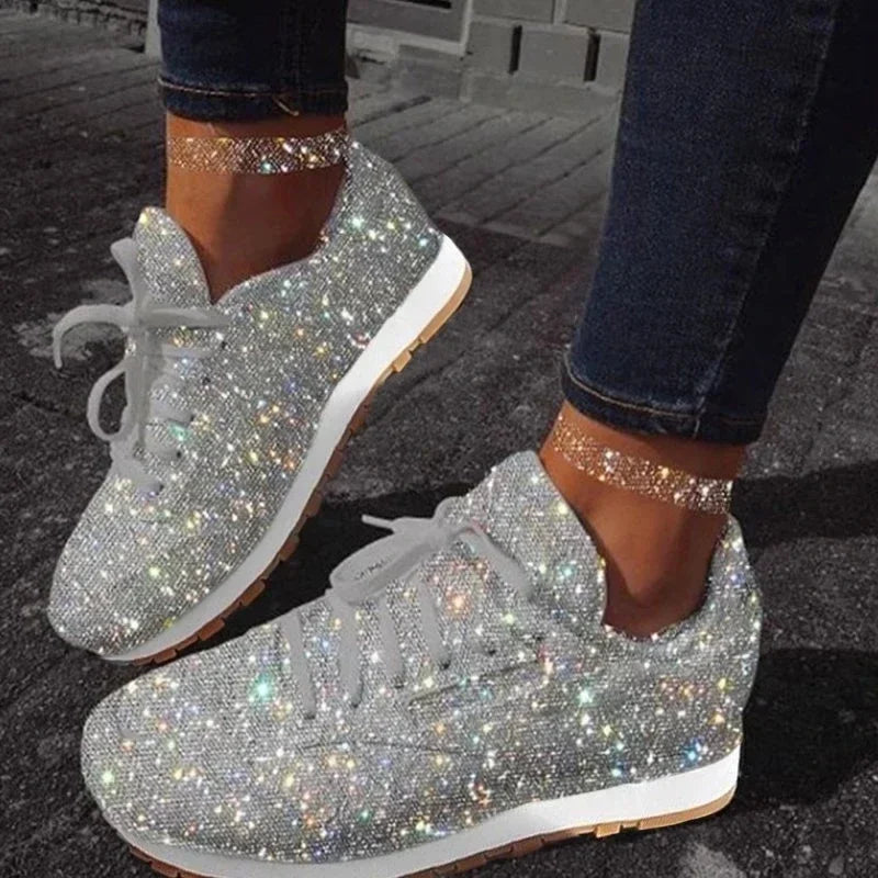 Zapatillas planas vulcanizadas informales para mujer, zapatos de plataforma con cordones de malla, de talla grande, a la moda, para exteriores, 2024 