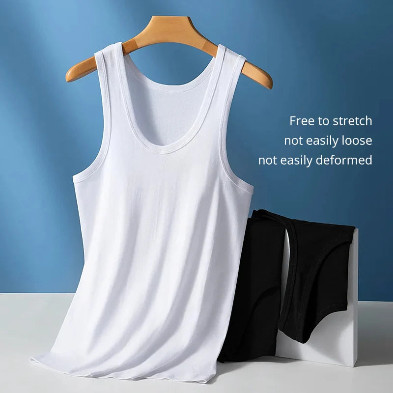 Chaleco de algodón puro para hombre, chaqueta de entrenamiento físico, camiseta ajustada sin mangas de color sólido para las cuatro estaciones, ropa informal para adolescentes, broma, 3/1 piezas