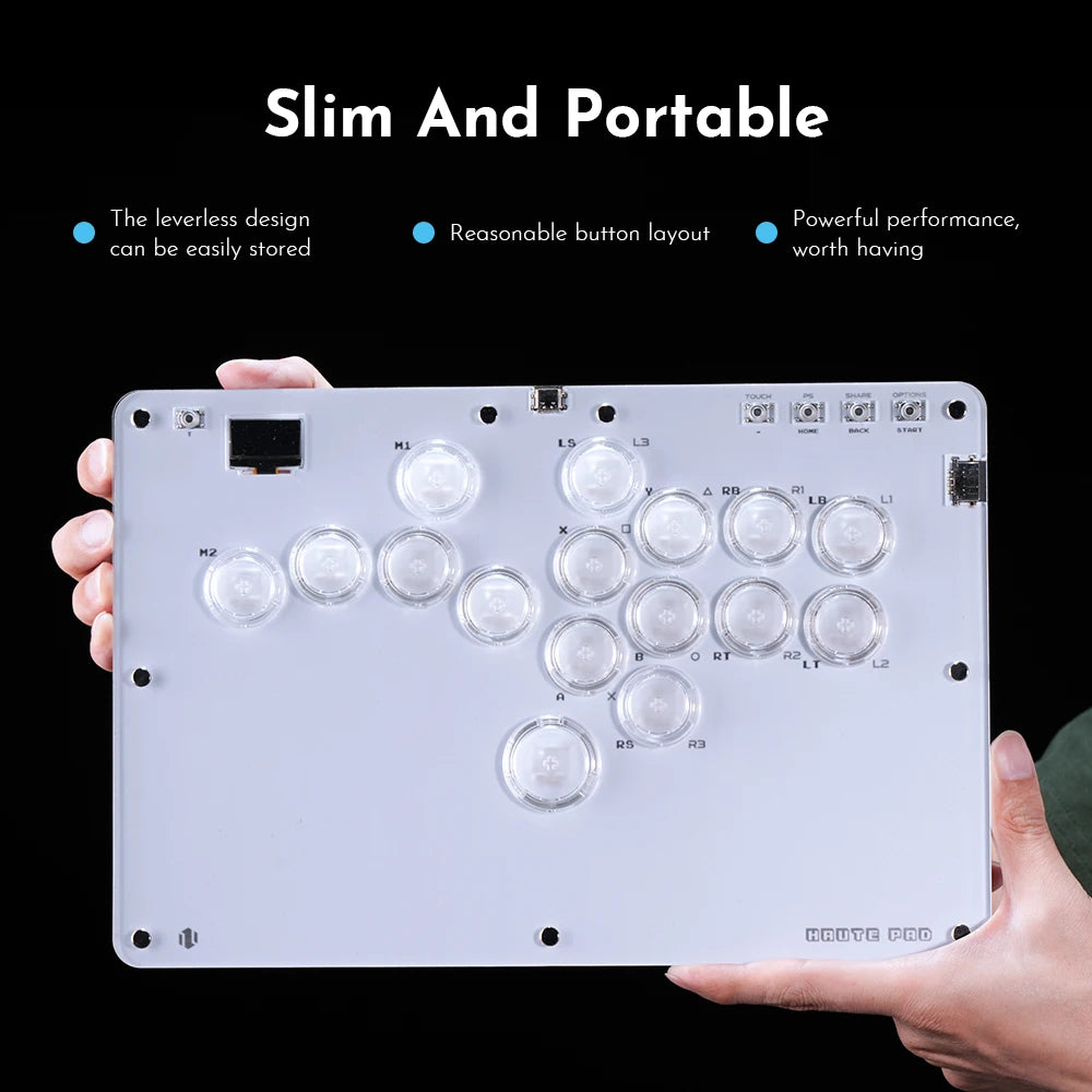 Controlador arcade Hitbox con joystick Haute42, sin palanca, para PC, PS4, PS5 y Steam. 