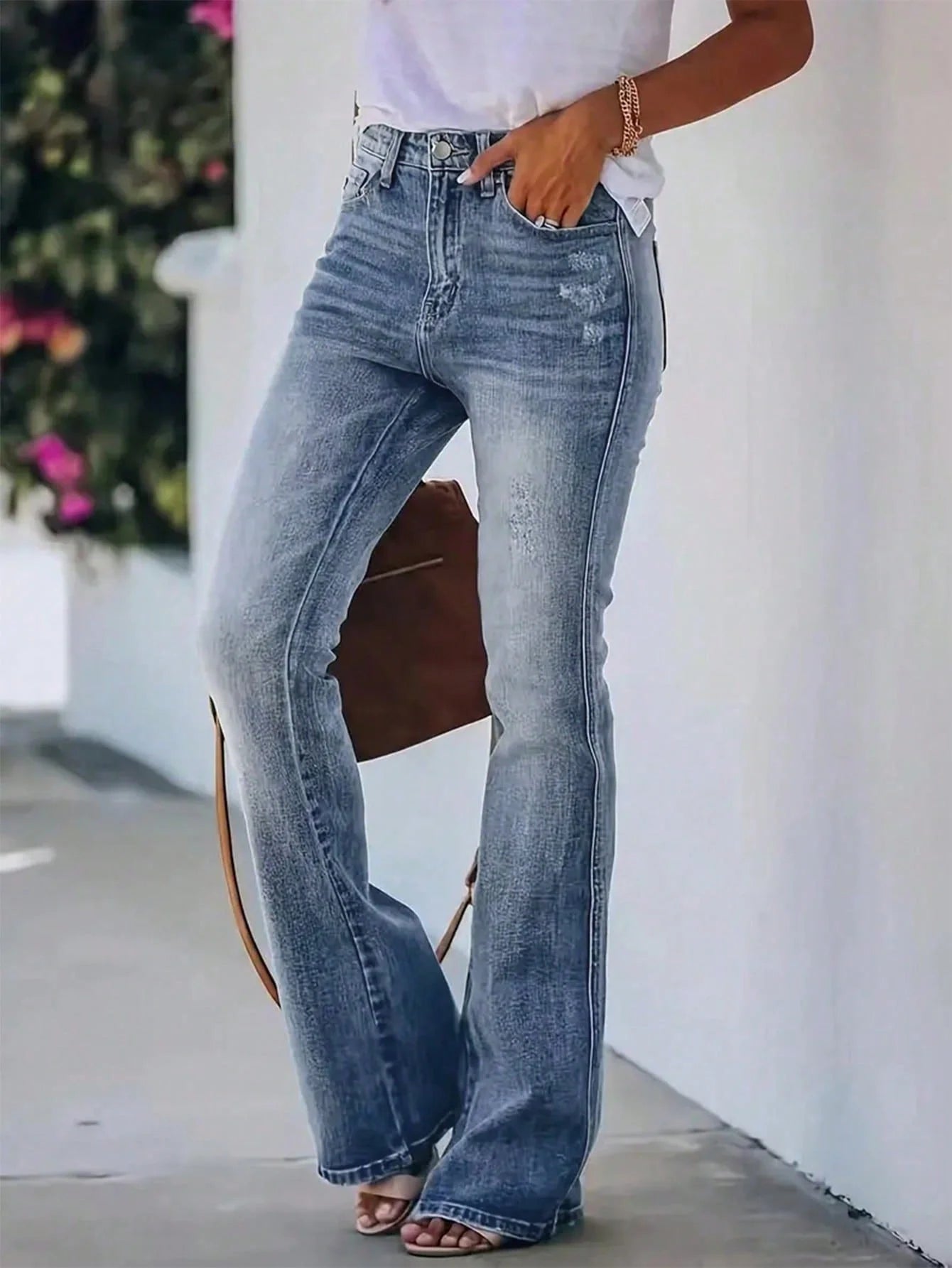 Nuevos pantalones vaqueros ajustados de cintura alta para mujer