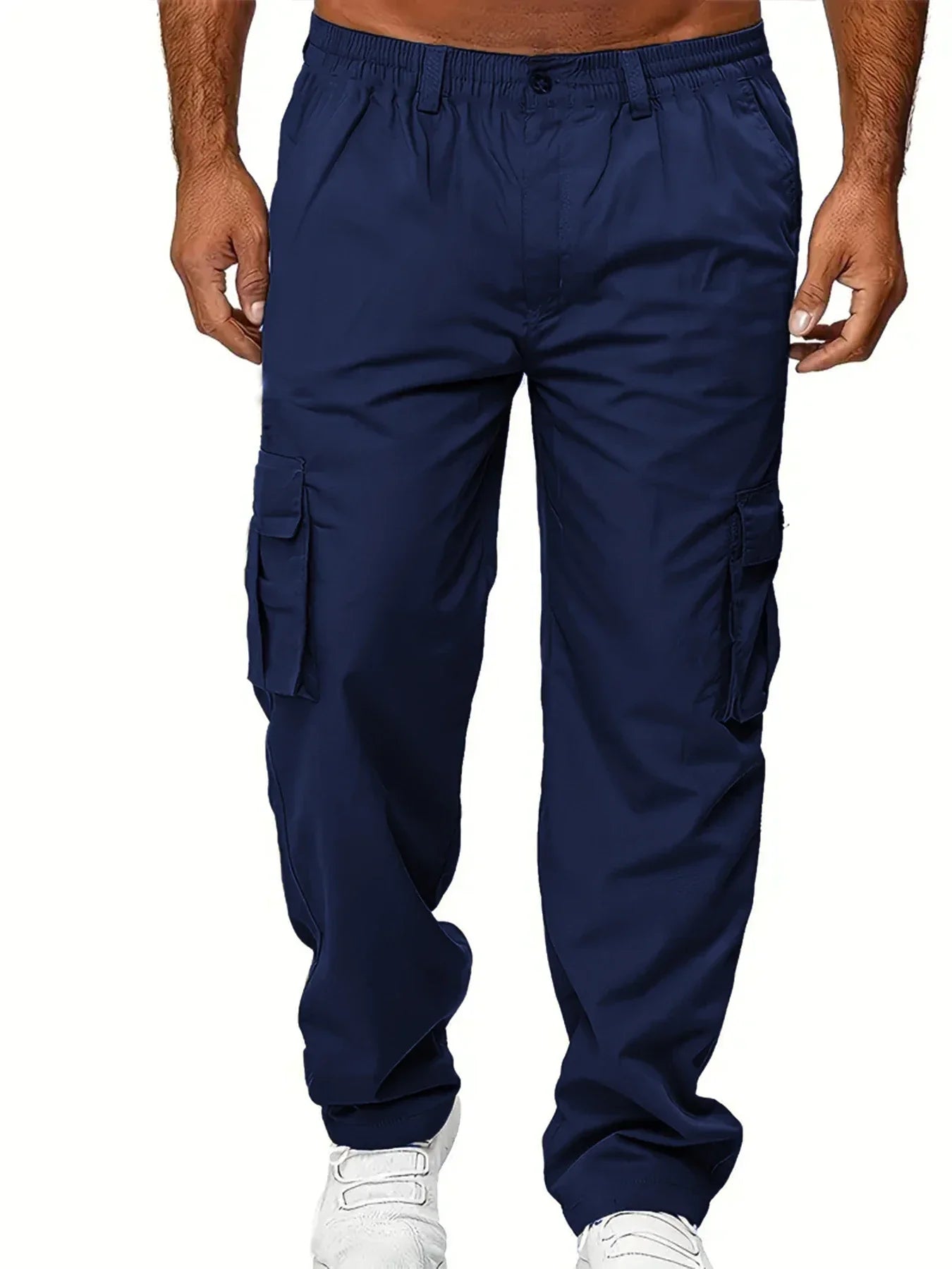 Pantalones cargo para hombre, pantalones deportivos para exteriores, sueltos, rectos, largos, informales, de verano, con múltiples bolsillos, ropa de trabajo duradera, pantalones para hombre 