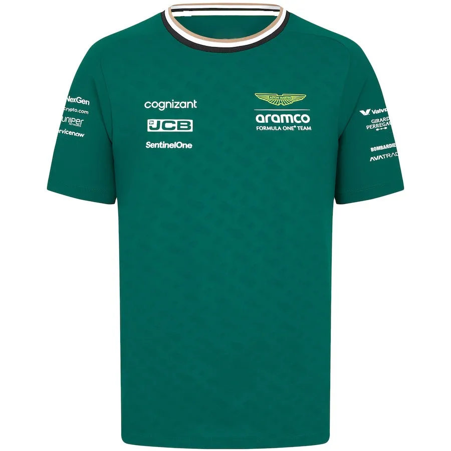 Camiseta transpirable de verano para hombre, de Fórmula 1, para deportes al aire libre, informal, de manga corta, color verde, 2024 