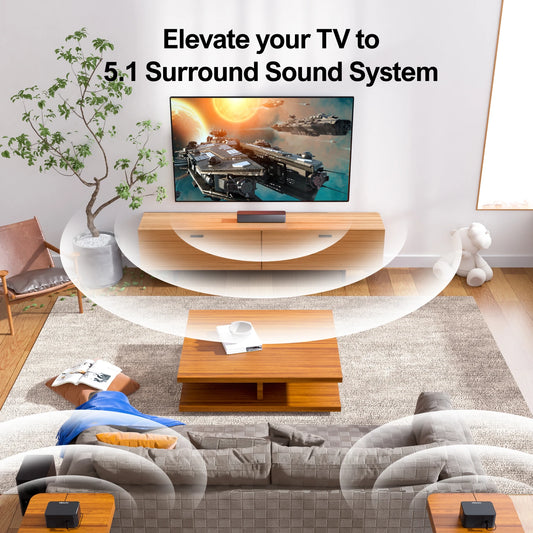 ULTIMEA Poseidon D50 5.1 Surround Soundbar with Wireless Subwoofer & Rear Speakers,Home Theater 3D Sound System with APP Control