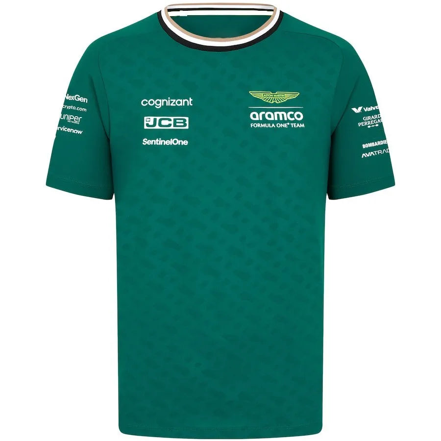 Camiseta transpirable de verano para hombre, de Fórmula 1, para deportes al aire libre, informal, de manga corta, color verde, 2024 