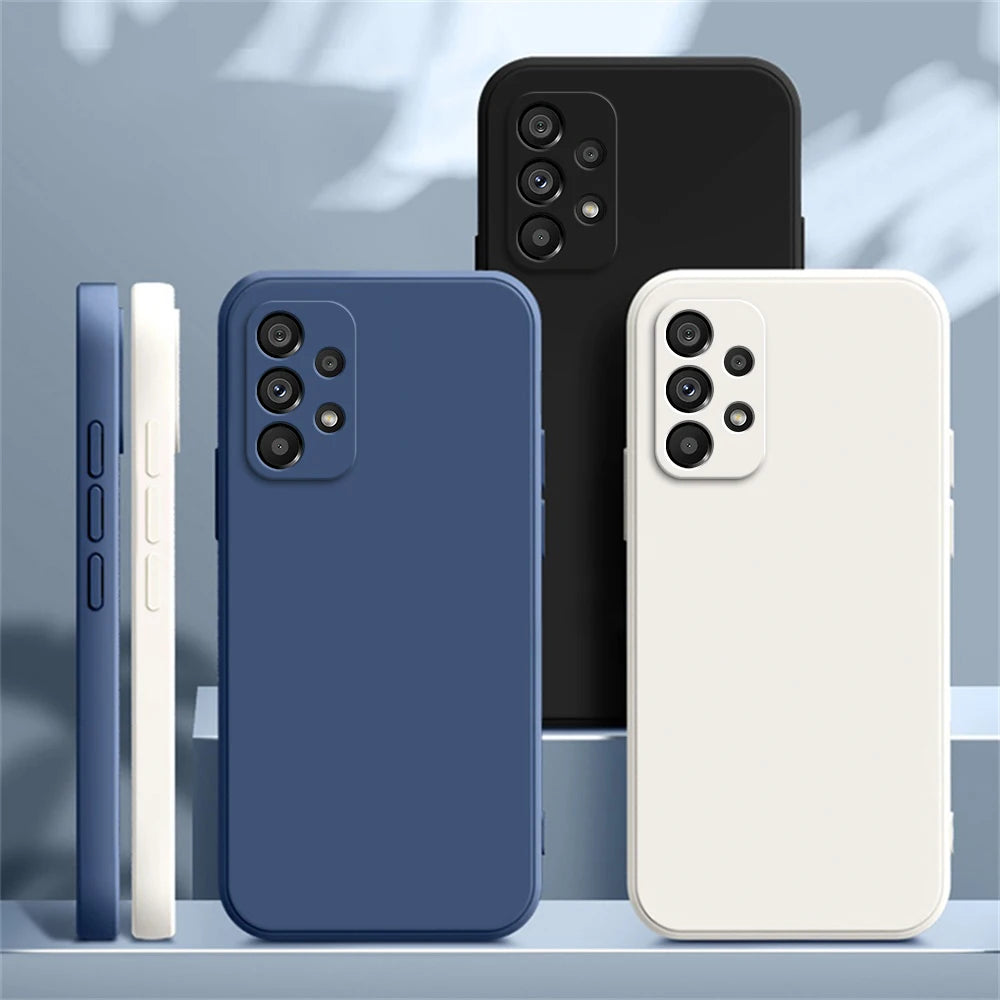 Funda de silicona original para Samsung A32, A42, A52, A52S, A72, A13, A23, A33, A53, A73, A14, A24, A34, A54 5G, funda protectora para cámara 