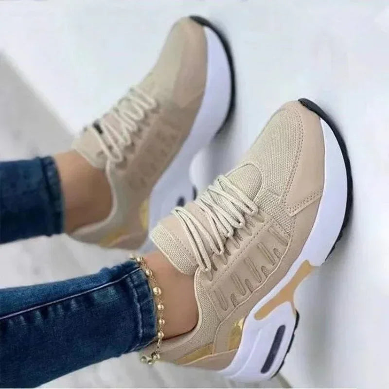 Tenis para mujer, zapatillas de plataforma informales para mujer 2025, nuevas zapatillas de correr cómodas de malla antideslizantes, zapatillas de talla grande para mujer 