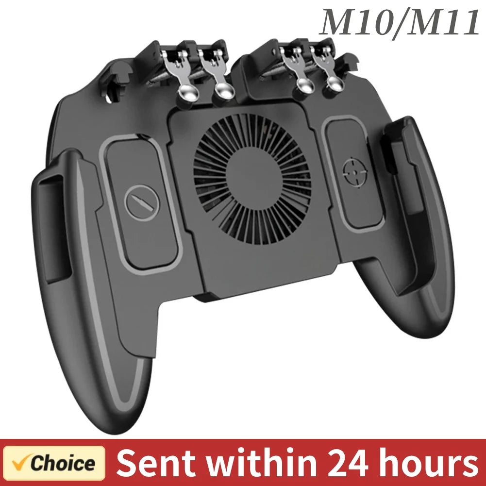 Para el controlador de joystick móvil PUBG, gatillo L1R1, gamepad para iOS y Android, seis dedos, Call of Duty Mobile, ventilador de refrigeración. 