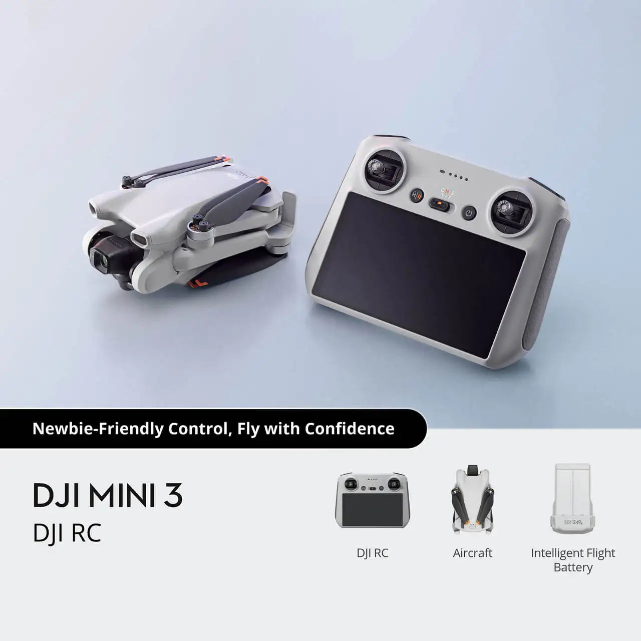 DJI Mini 3 - Minidron ligero y plegable con cámara, video 4K HDR, 38 min de tiempo de vuelo, disparo vertical real, nuevo y original 
