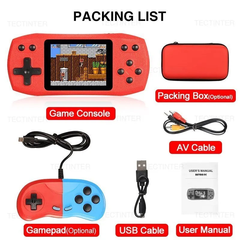 Consola de videojuegos retro con 620 juegos clásicos integrados, reproductor de juegos portátil, consola recargable, salida AV 