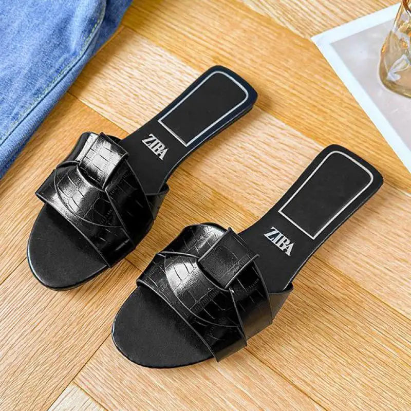 Sandalias de diseño de lujo para mujer, 2025, nuevas, tejidas, cómodas, informales, planas, de verano 