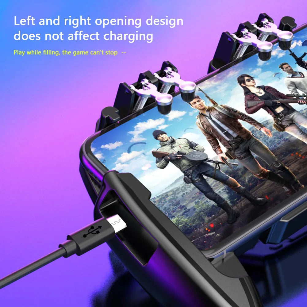 Para el controlador de joystick móvil PUBG, gatillo L1R1, gamepad para iOS y Android, seis dedos, Call of Duty Mobile, ventilador de refrigeración. 