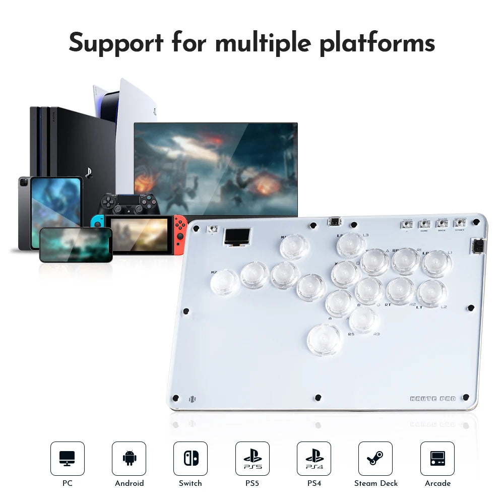 Controlador arcade Hitbox con joystick Haute42, sin palanca, para PC, PS4, PS5 y Steam. 