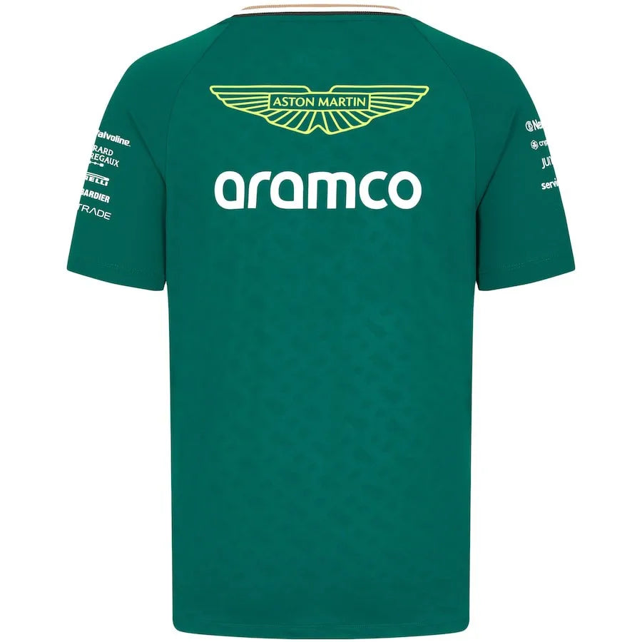 Camiseta transpirable de verano para hombre, de Fórmula 1, para deportes al aire libre, informal, de manga corta, color verde, 2024 