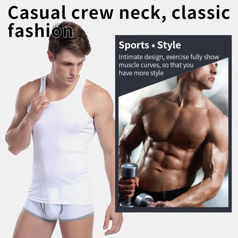 Chaleco de algodón puro para hombre, chaqueta de entrenamiento físico, camiseta ajustada sin mangas de color sólido para las cuatro estaciones, ropa informal para adolescentes, broma, 3/1 piezas