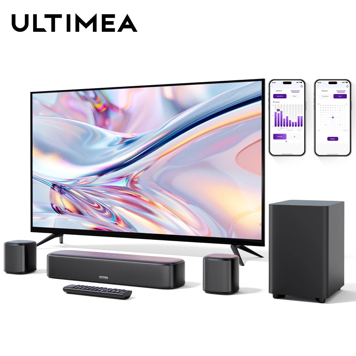 Barra de sonido envolvente virtual ULTIMEA Aura A30 de 5.1 canales para TV, sistema de sonido de cine en casa con altavoces y control mediante aplicación 