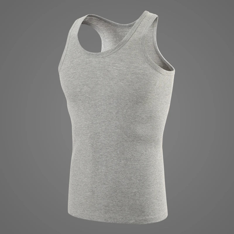 Chaleco de algodón puro para hombre, chaqueta de entrenamiento físico, camiseta ajustada sin mangas de color sólido para las cuatro estaciones, ropa informal para adolescentes, broma, 3/1 piezas